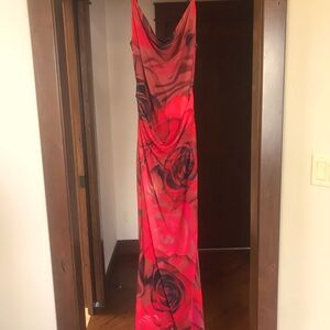 Revolve AFRM large rose maxi mesh slip dress s